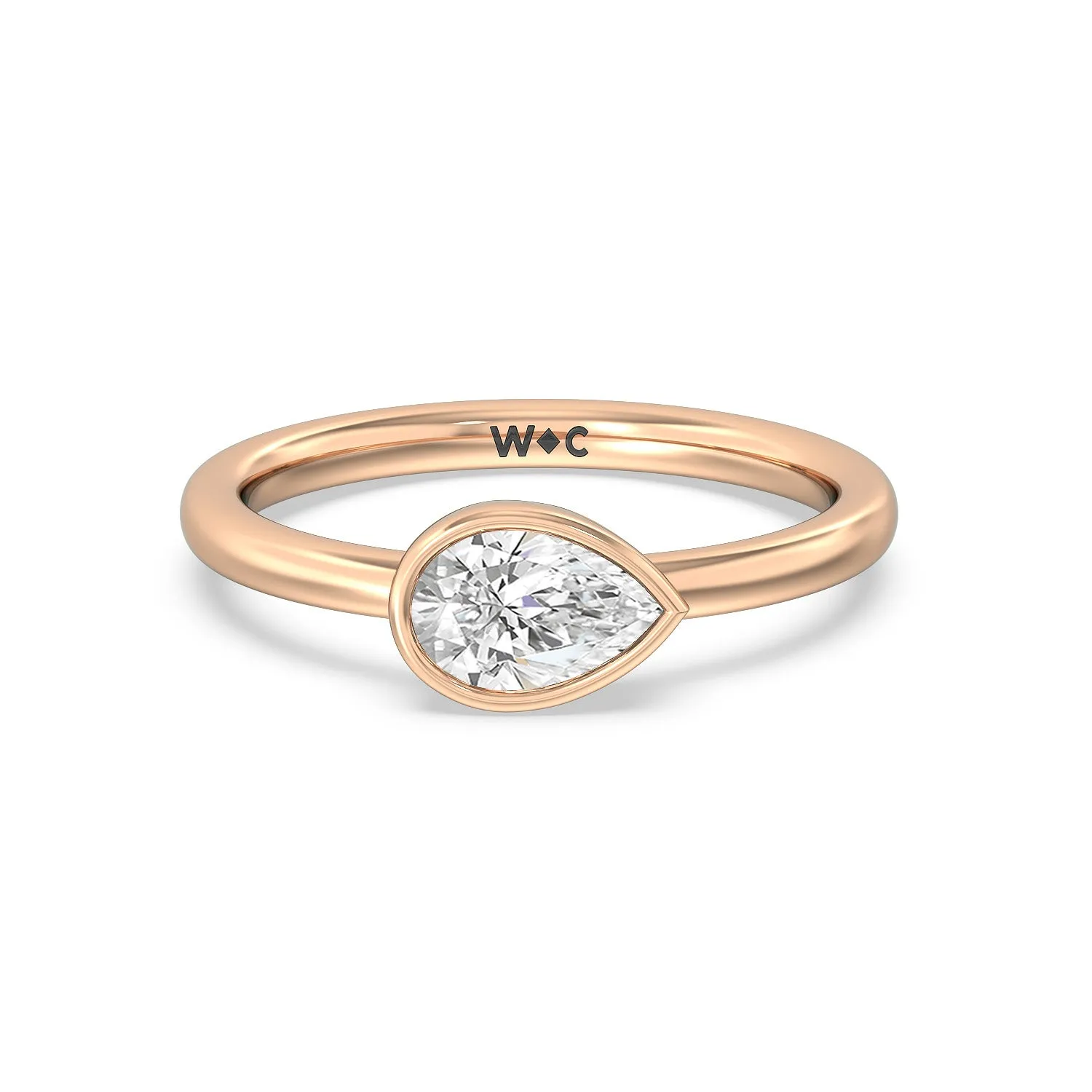 Pear Bezel Stackable Ring