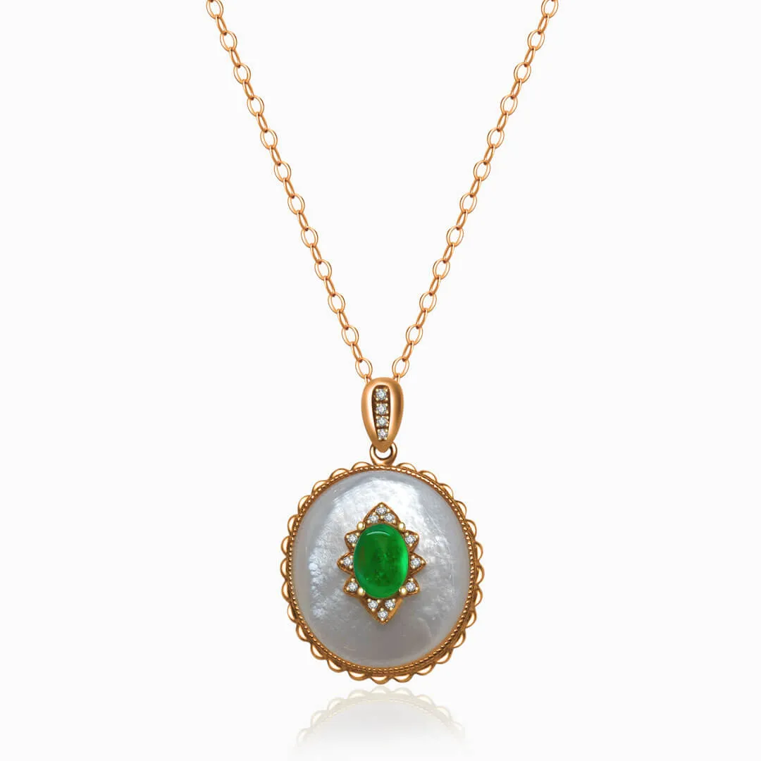 Perla Verde Natural Emerald Necklace
