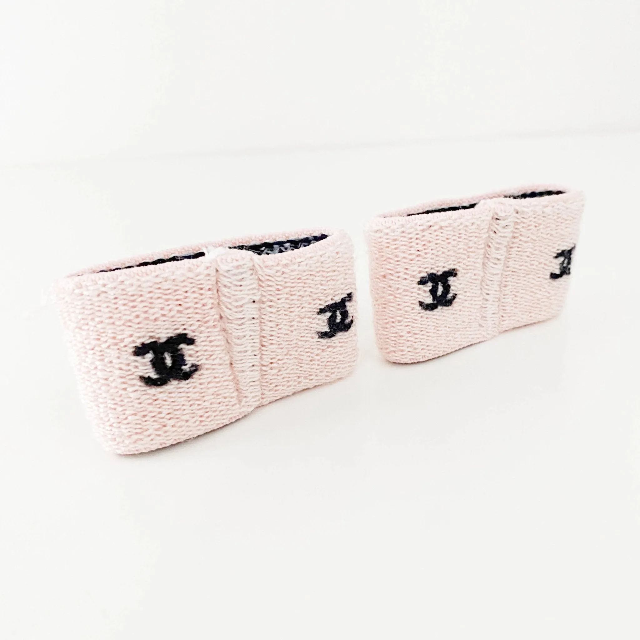 Pink/Black CC Logo Pile Wristband Band Gym Bracelet