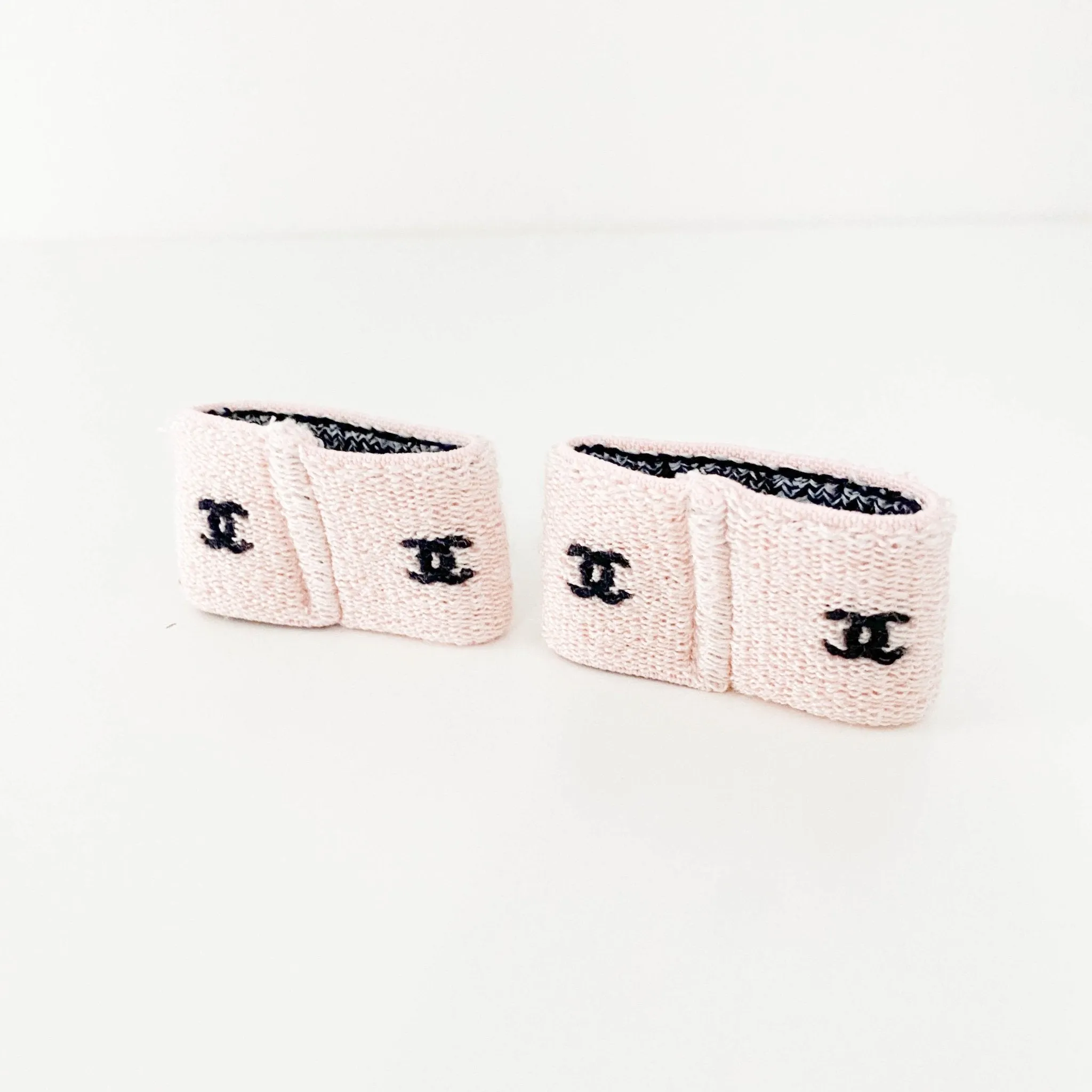 Pink/Black CC Logo Pile Wristband Band Gym Bracelet