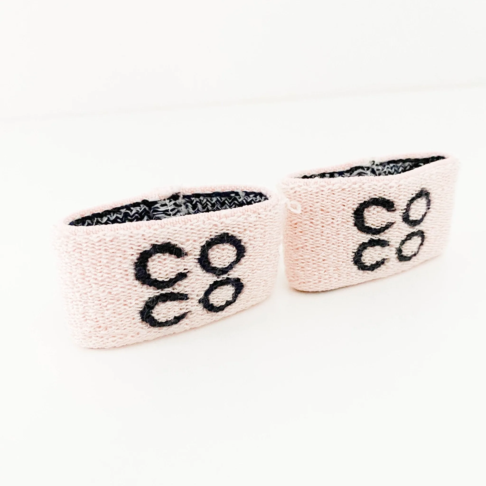 Pink/Black CC Logo Pile Wristband Band Gym Bracelet