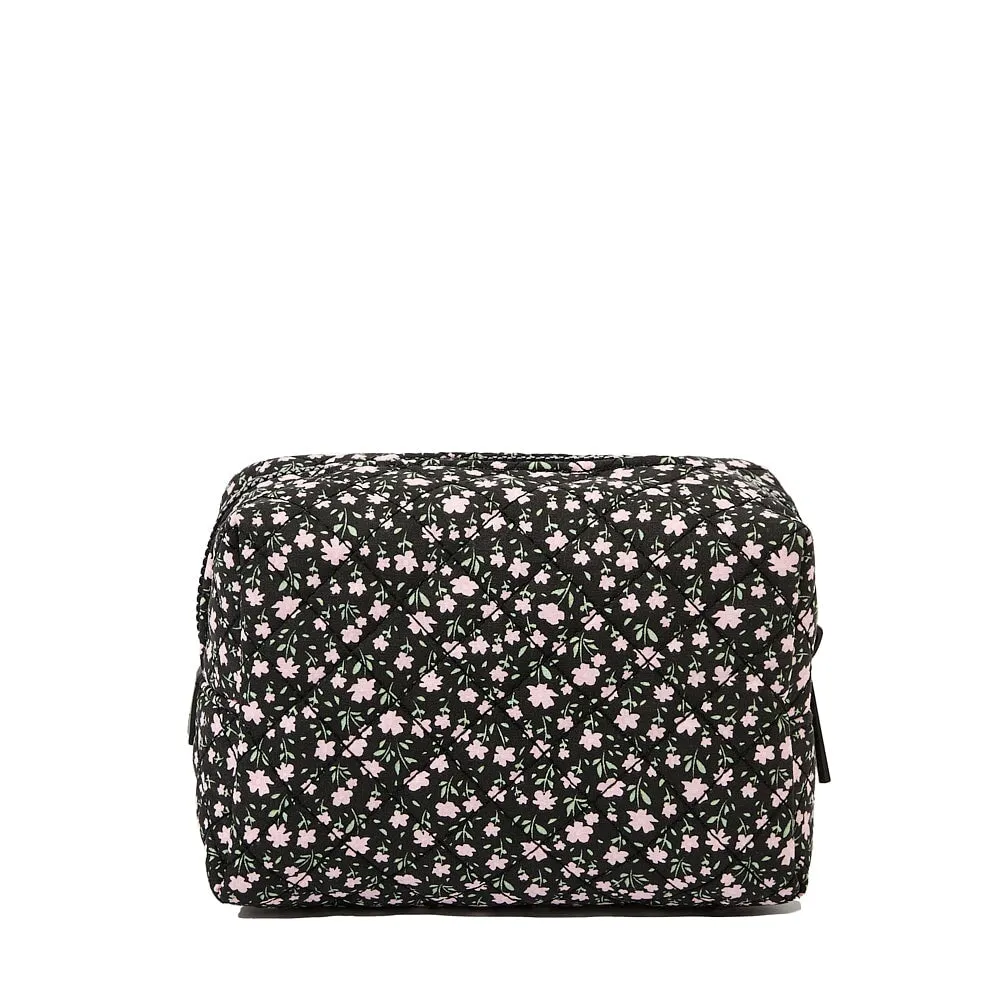 Quilted cosmetic case Black Floral