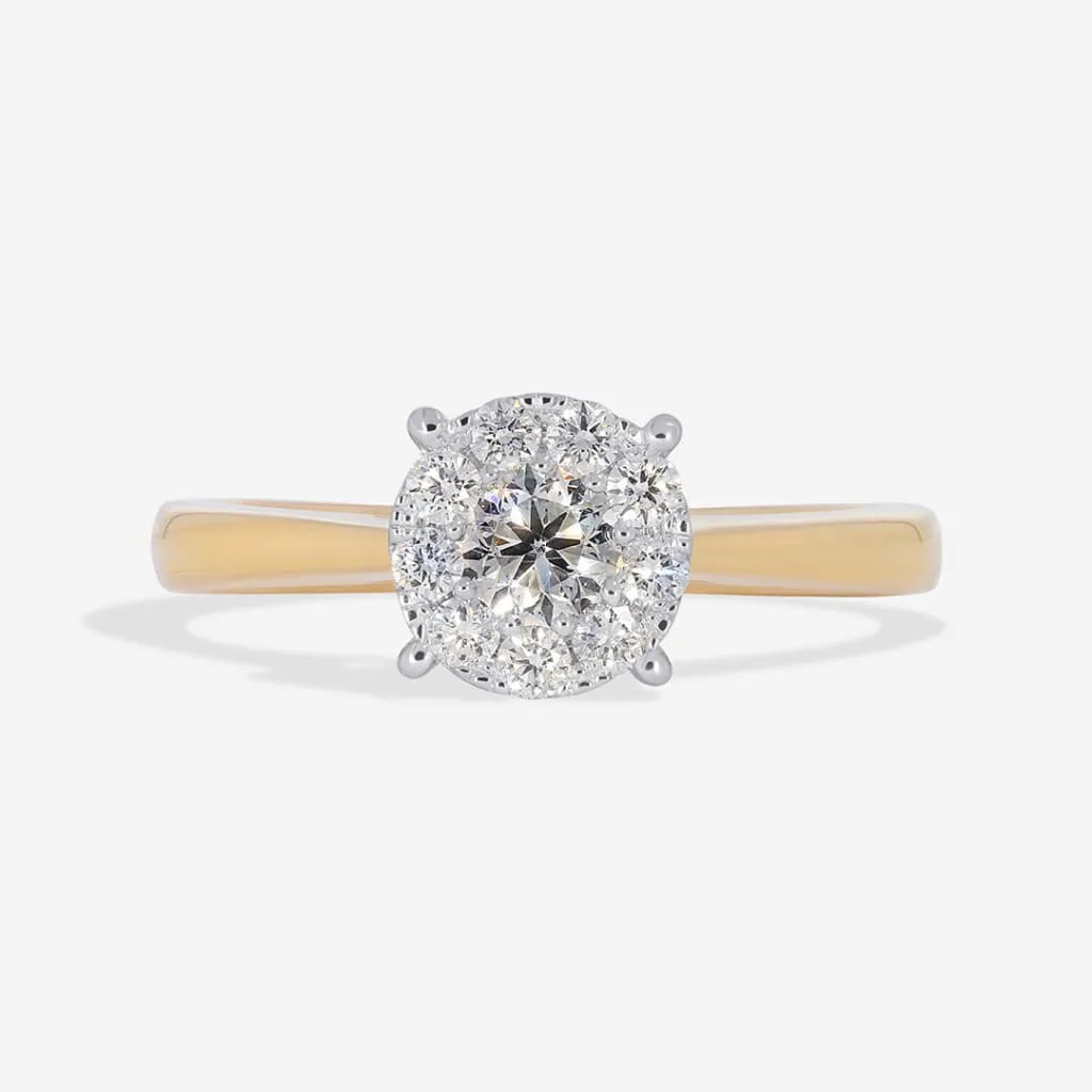 RAVEN | Round Halo Diamond Set in 18ct Gold 0.50ct