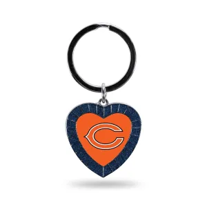 Rico NFL Chicago Bears Rhinestone Heart Colored Keychain