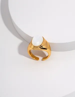 S925 Black Onyx / Mother of Pearl Ring