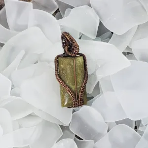 Serpentine Rectangle Copper Woven Pendant