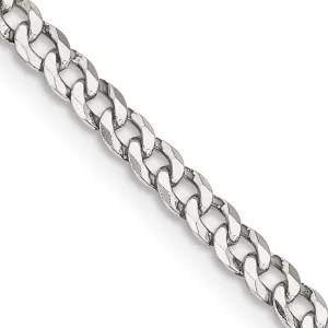 Silver 3.20-mm Solid Beveled Link Curb Chain