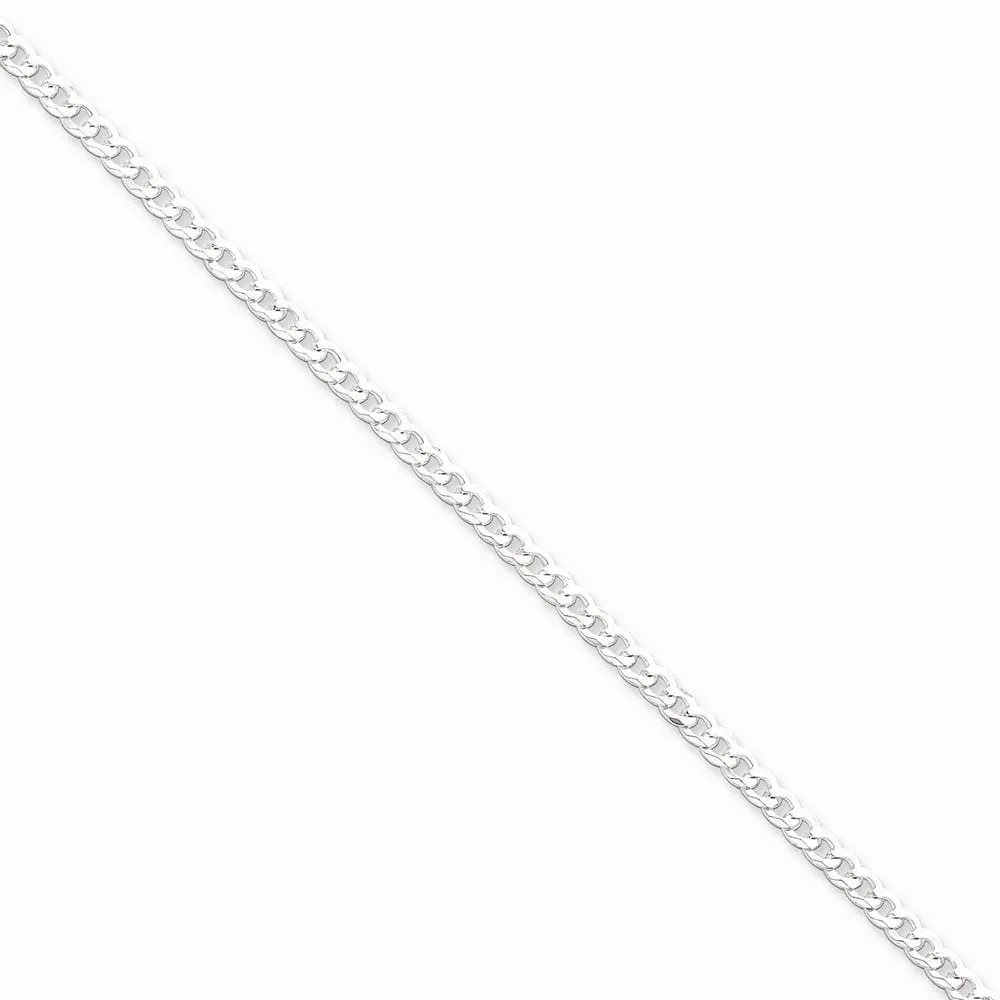 Silver 3.20-mm Solid Beveled Link Curb Chain