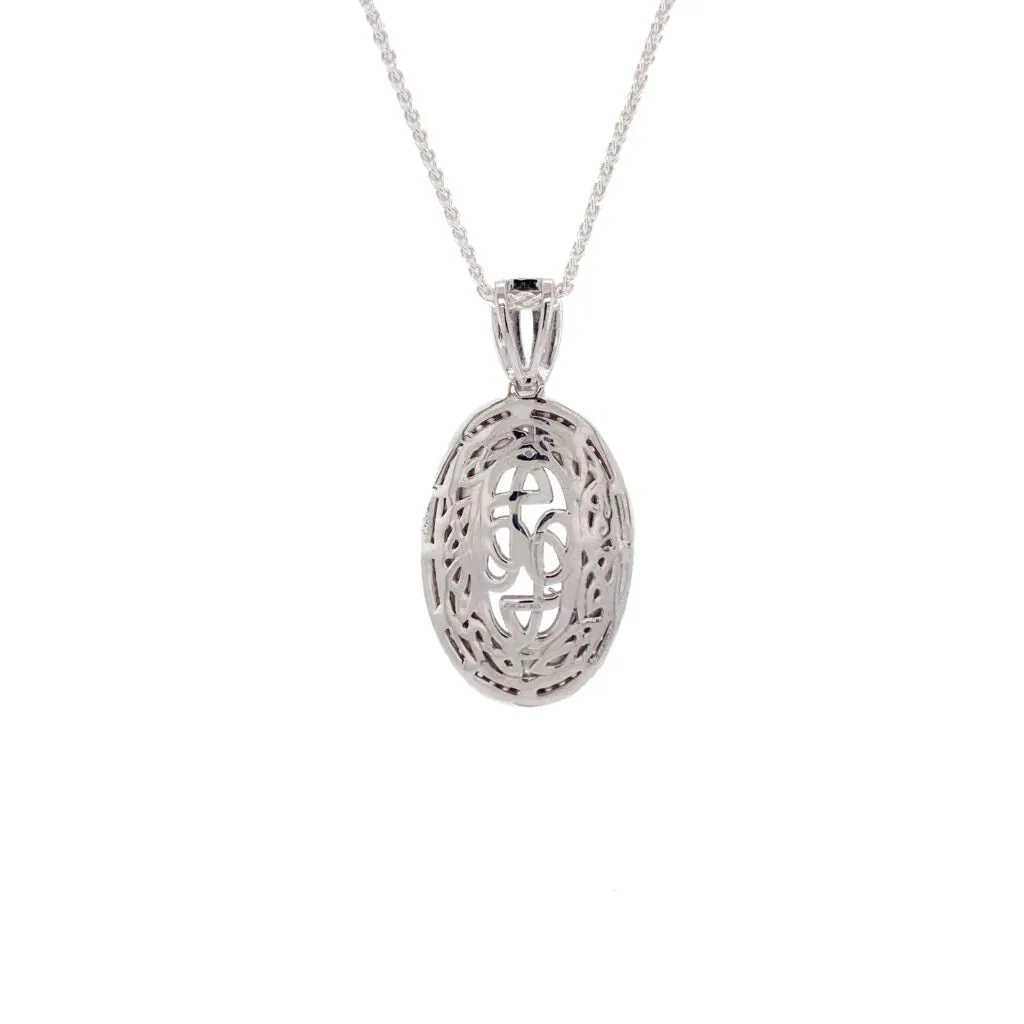 Silver And 10k Rose Gold Path Of Life Enamel Pendant Small by Keith Jack