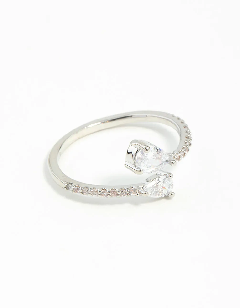 Silver Cubic Zirconia Open Ring