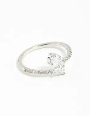 Silver Cubic Zirconia Open Ring
