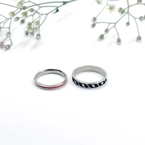 Simple yet Beautiful Silver Couple Rings with Central Design Detail.