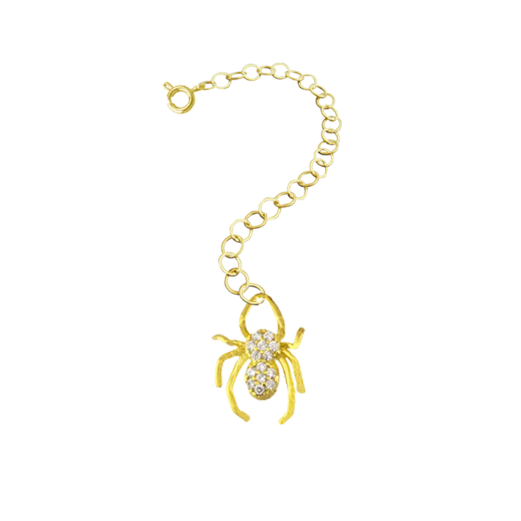 Small Burnt Web Spider Drop Necklace