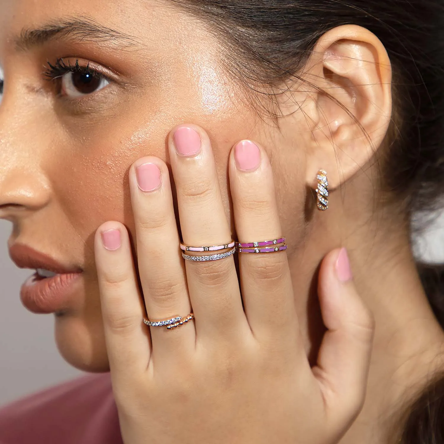 Stackable Light weight Diamond Eternity Band