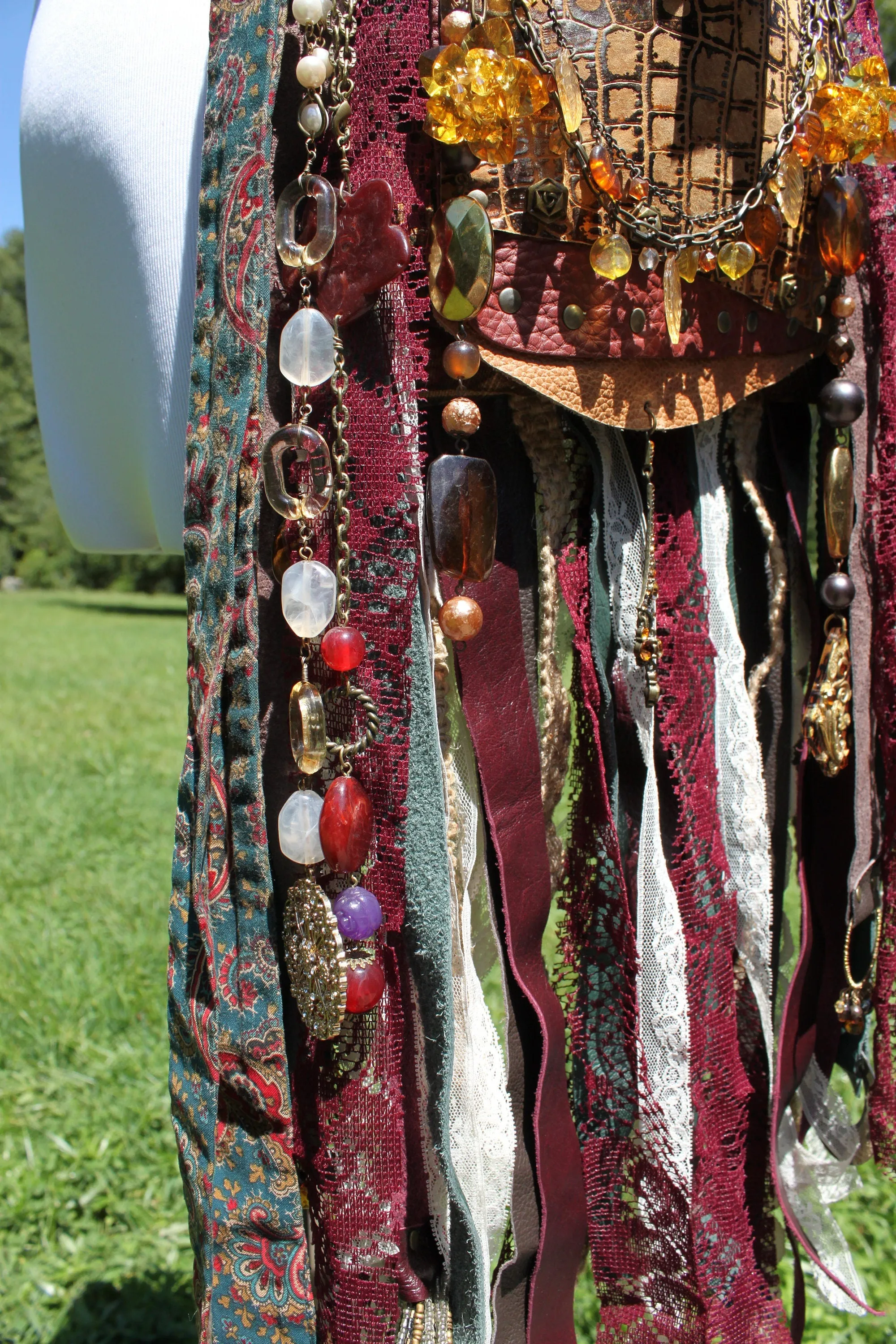 Steampunk Earth Goddess Bag, MINI Festival Fringe Bag, Hippie Handbag, Boho Chic Bag, Carpet Bag, Embellished purse