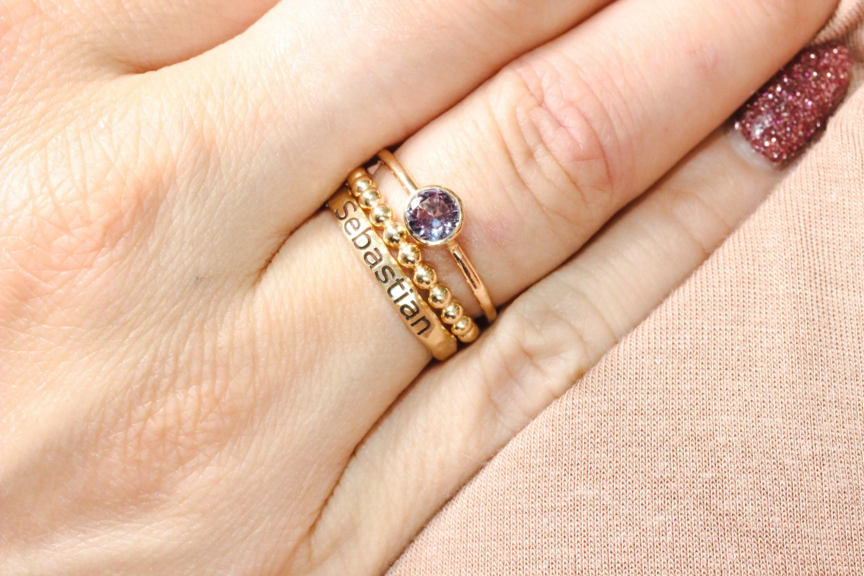 Sterling Silver Lab Alexandrite Stacking Ring