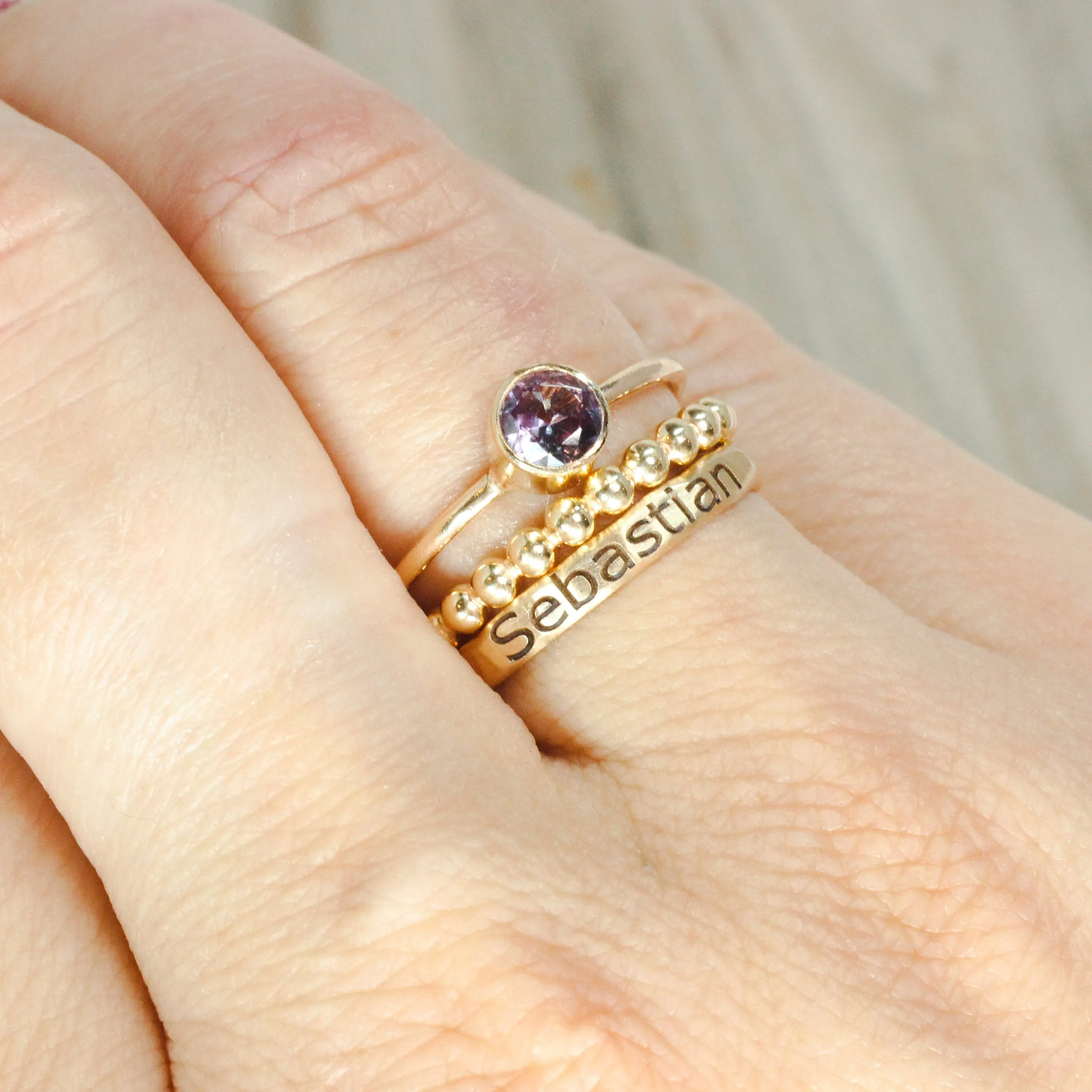 Sterling Silver Lab Alexandrite Stacking Ring