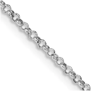 Sterling Silver Rhodium-plated 1.5mm Rolo Chain Necklace
