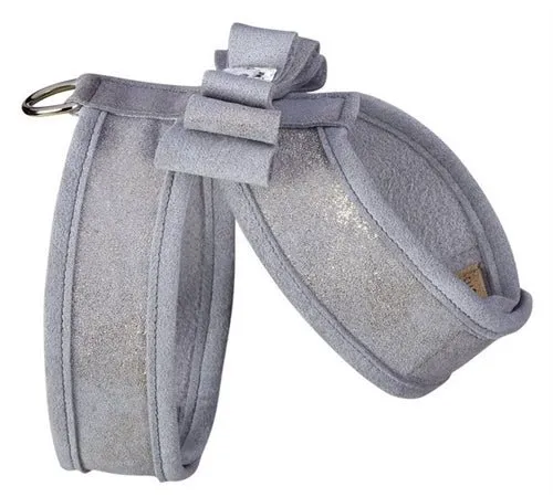 Susan Lanci Platinum Glitzerati Really Big Bow Tinkie Harness with Platinum Trim