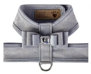 Susan Lanci Platinum Glitzerati Really Big Bow Tinkie Harness with Platinum Trim