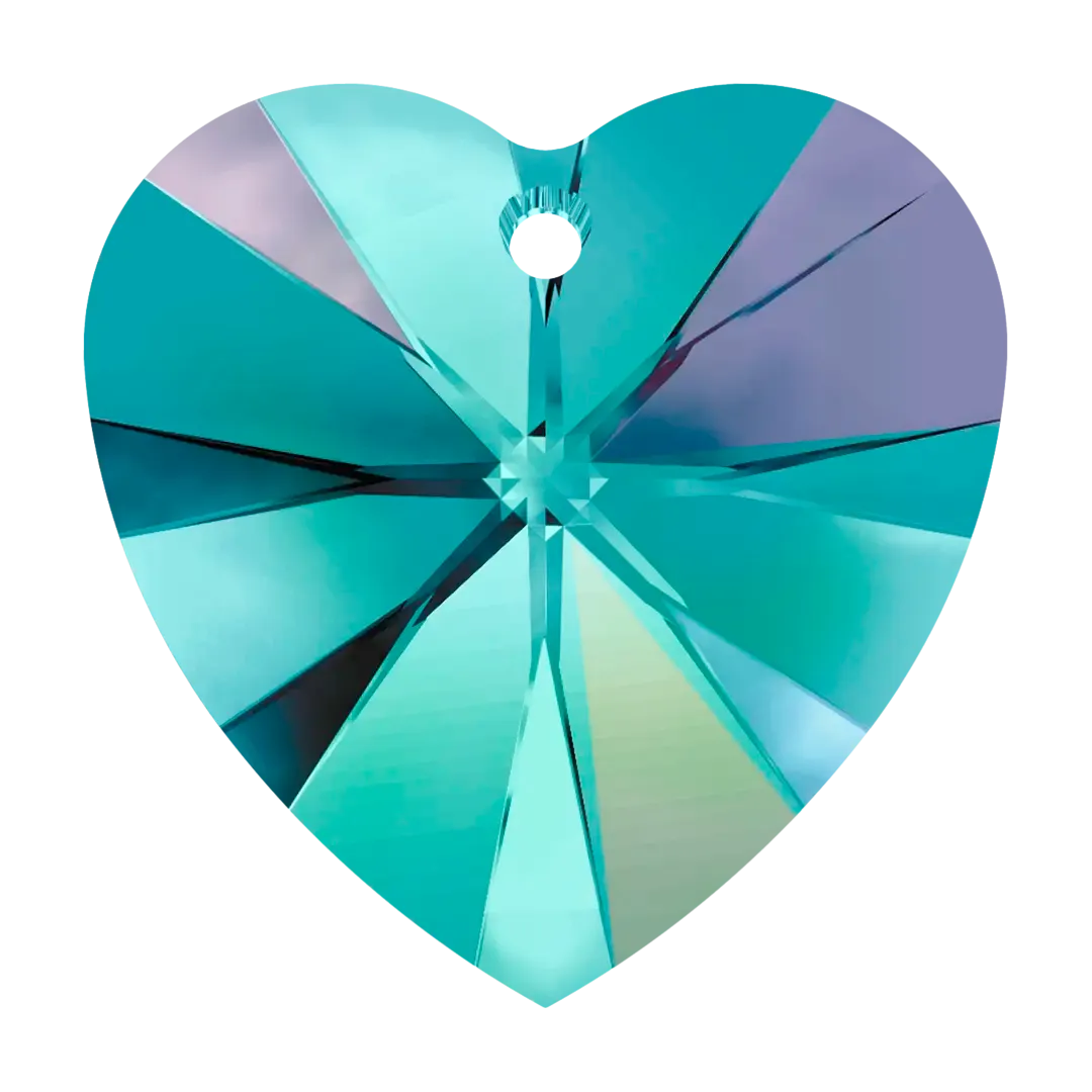 Swarovski Pendants Xilion Heart (6228) Blue Zircon AB