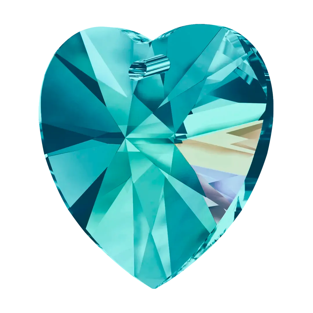 Swarovski Pendants Xilion Heart (6228) Blue Zircon AB