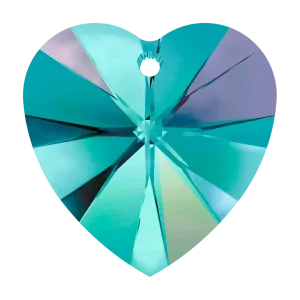Swarovski Pendants Xilion Heart (6228) Blue Zircon AB