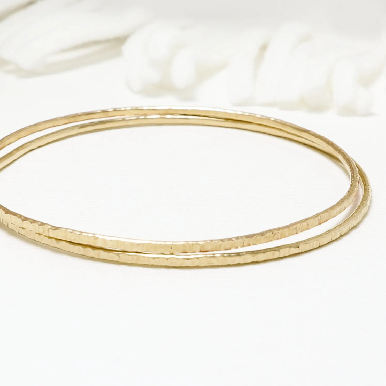 The 2 Line Hammered Celebration Bangles