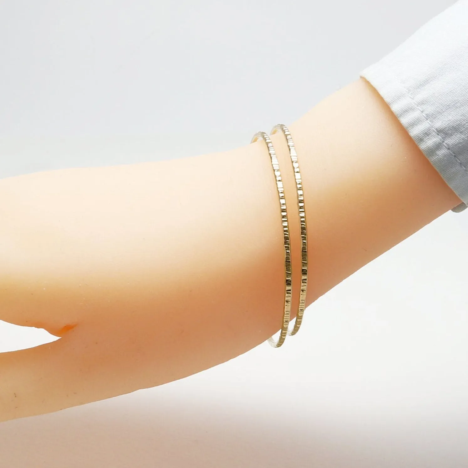 The 2 Line Hammered Celebration Bangles