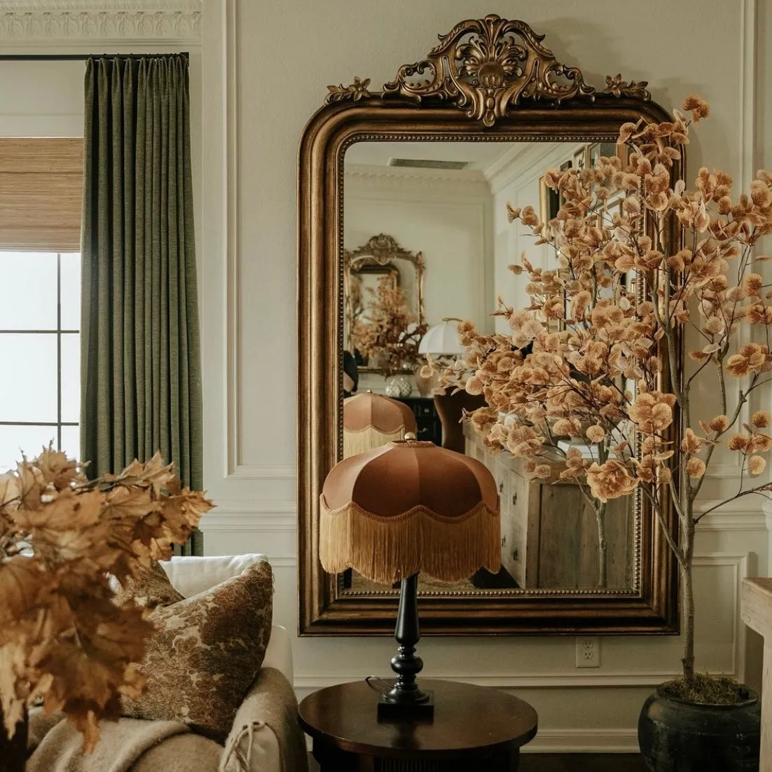 The Emmy Fringed Lampshade - golden fringe