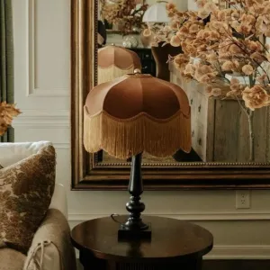 The Emmy Fringed Lampshade - golden fringe