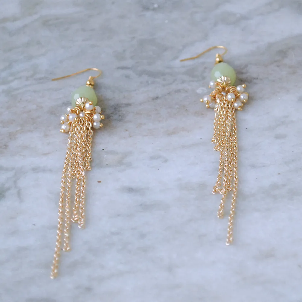 The Green Cascade Earrings