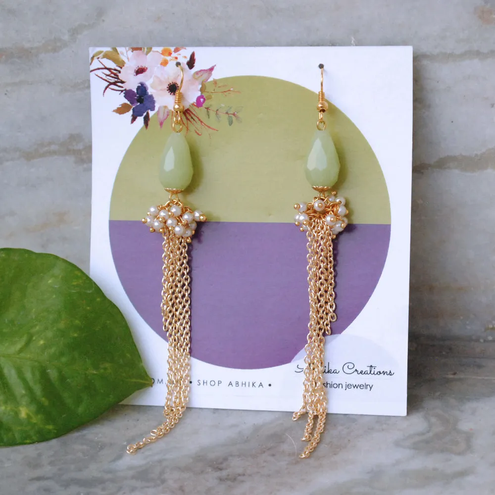 The Green Cascade Earrings