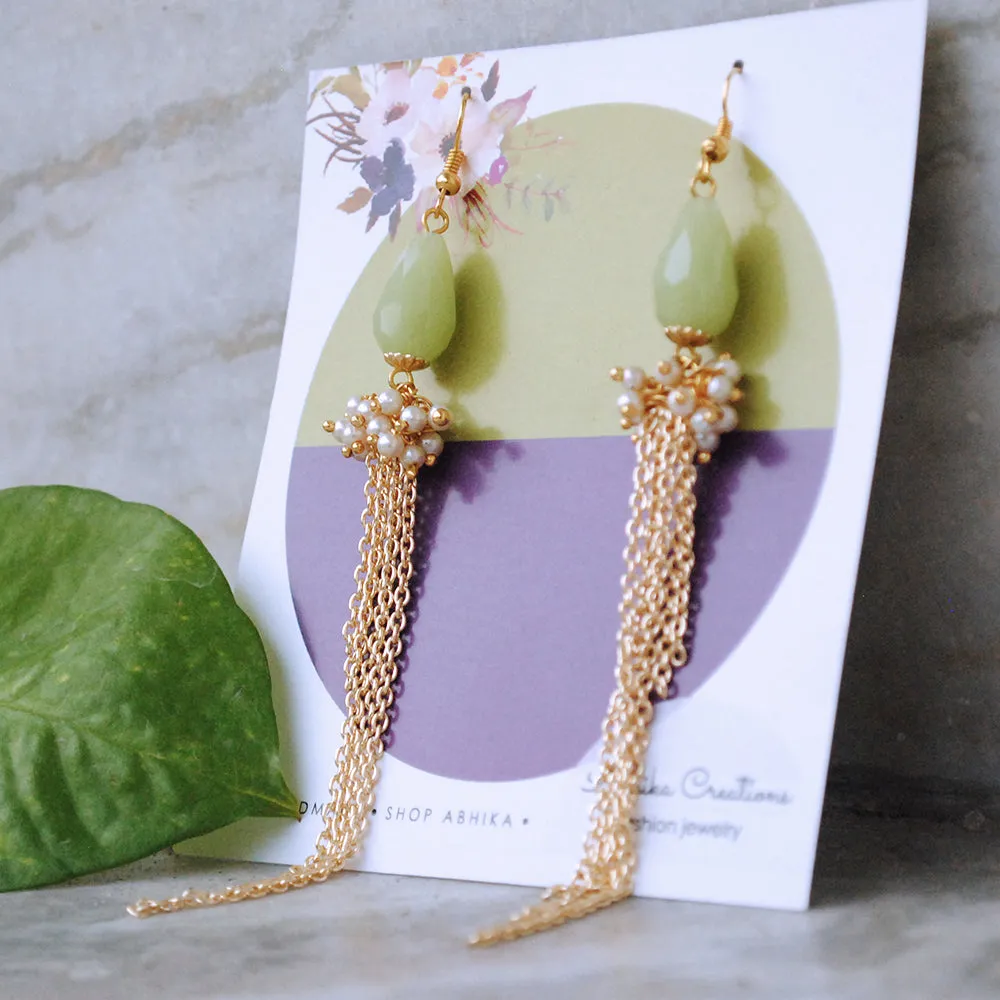 The Green Cascade Earrings