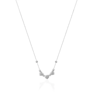 Three Hearts Rhodium Plated 925 Beads Chain Pendants