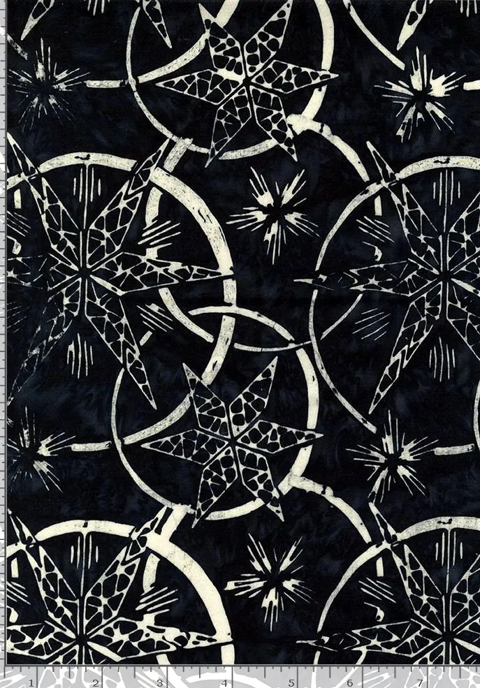 Tonga Traditions Batik TONGA-B8788 JET Sonic Stars and Rings