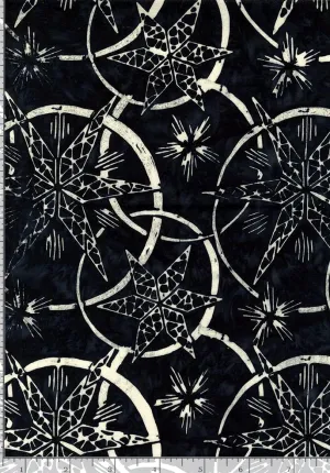 Tonga Traditions Batik TONGA-B8788 JET Sonic Stars and Rings
