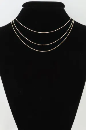 Triple Sleek Chain Necklace