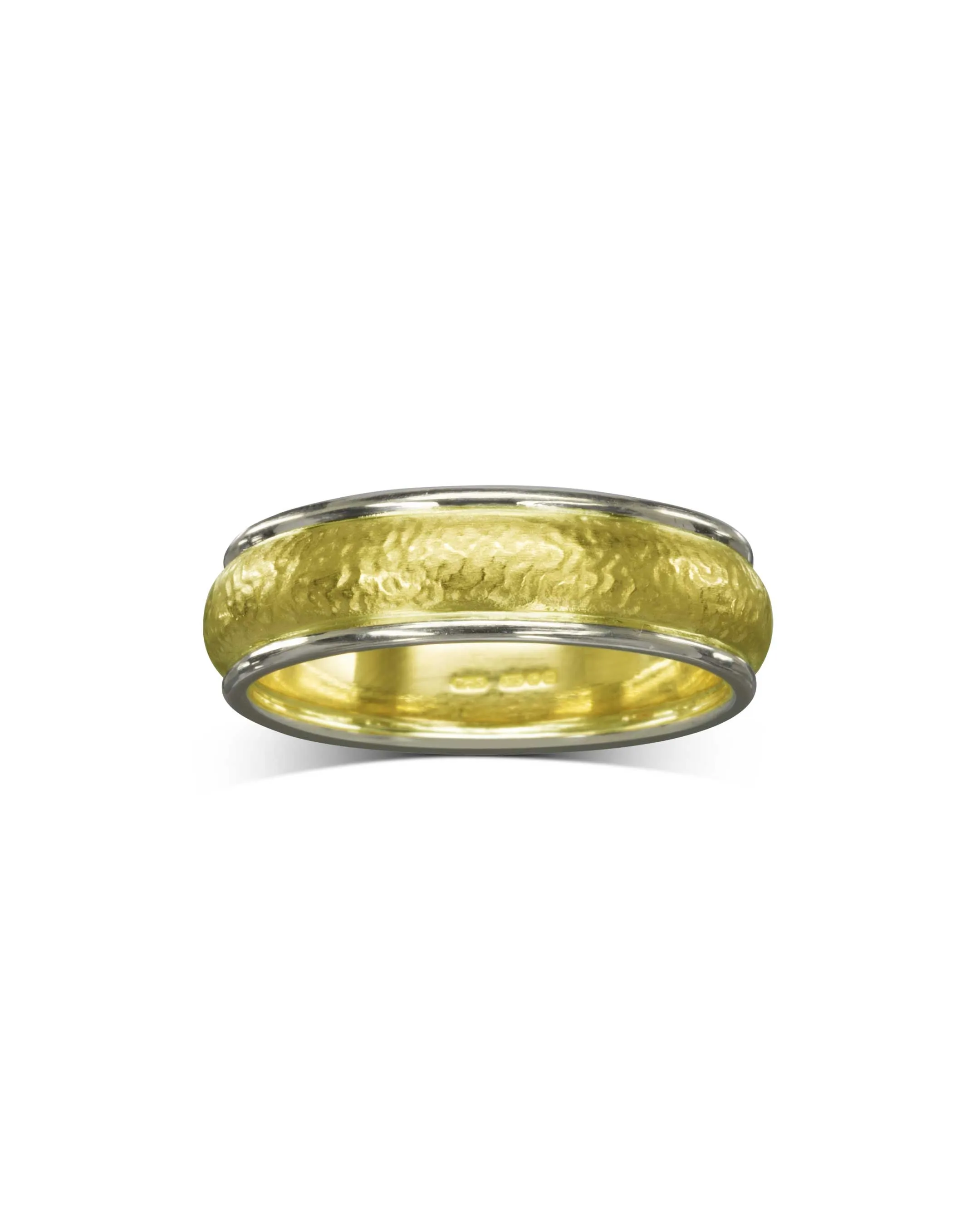 Two Colour Matte Gold Wedding Band