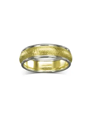 Two Colour Matte Gold Wedding Band