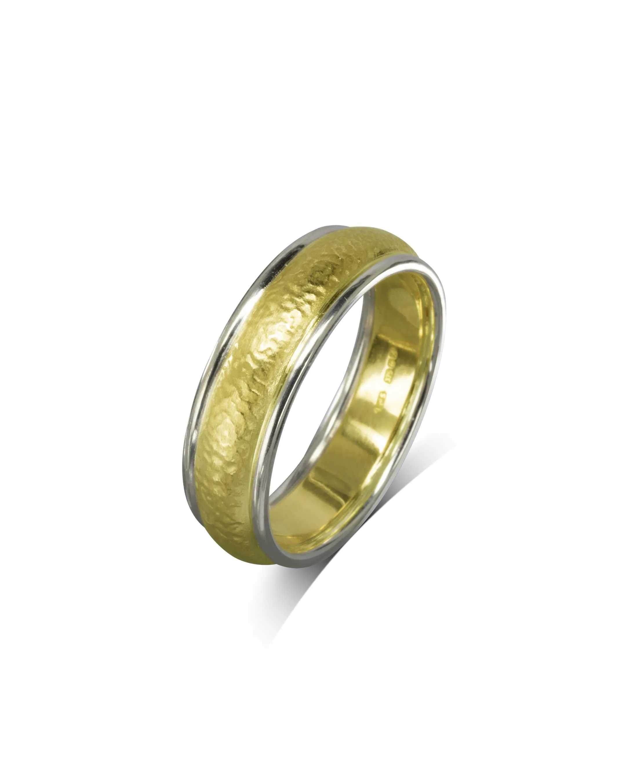 Two Colour Matte Gold Wedding Band