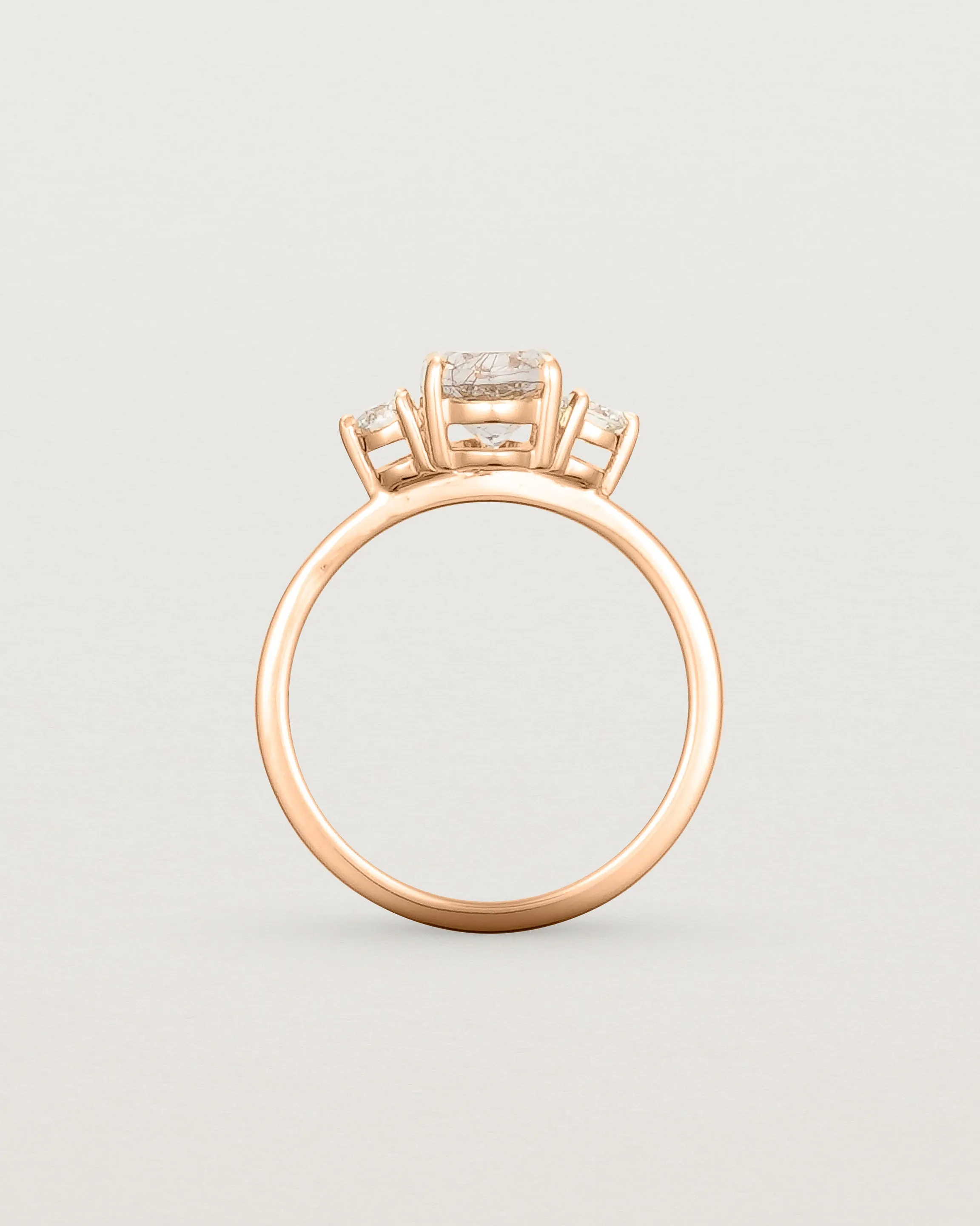 Una Oval Trio Ring | Rutilated Quartz & Diamonds