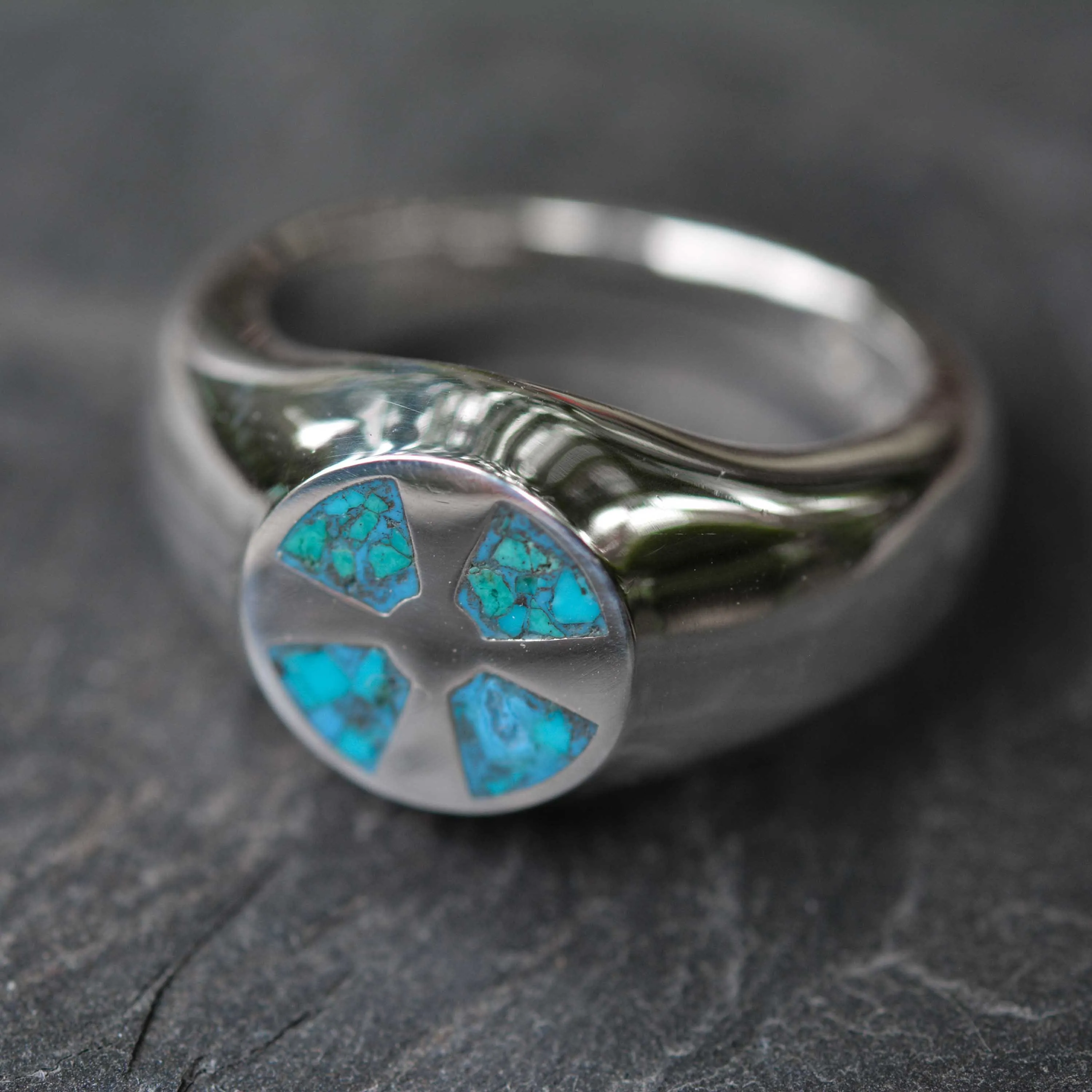 Unique Sterling Silver Knight Cross Signet Ring – Size 9 ***SPECIAL OFFER***