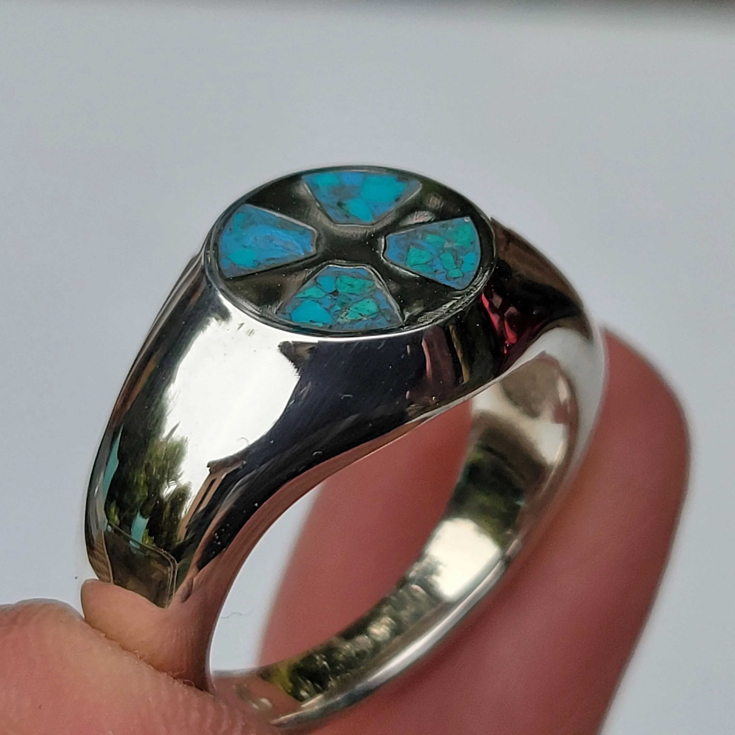 Unique Sterling Silver Knight Cross Signet Ring – Size 9 ***SPECIAL OFFER***