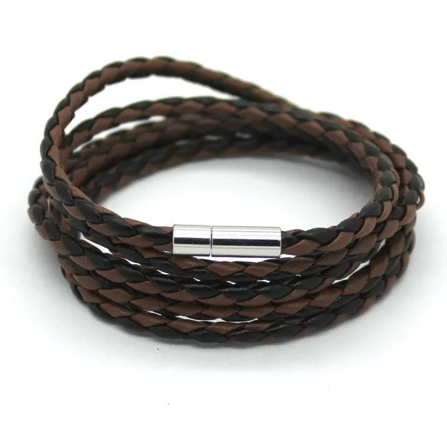 Vegan Leather Bracelet - 5 Laps , Unisex Bracelet, Choose from 10 Color options