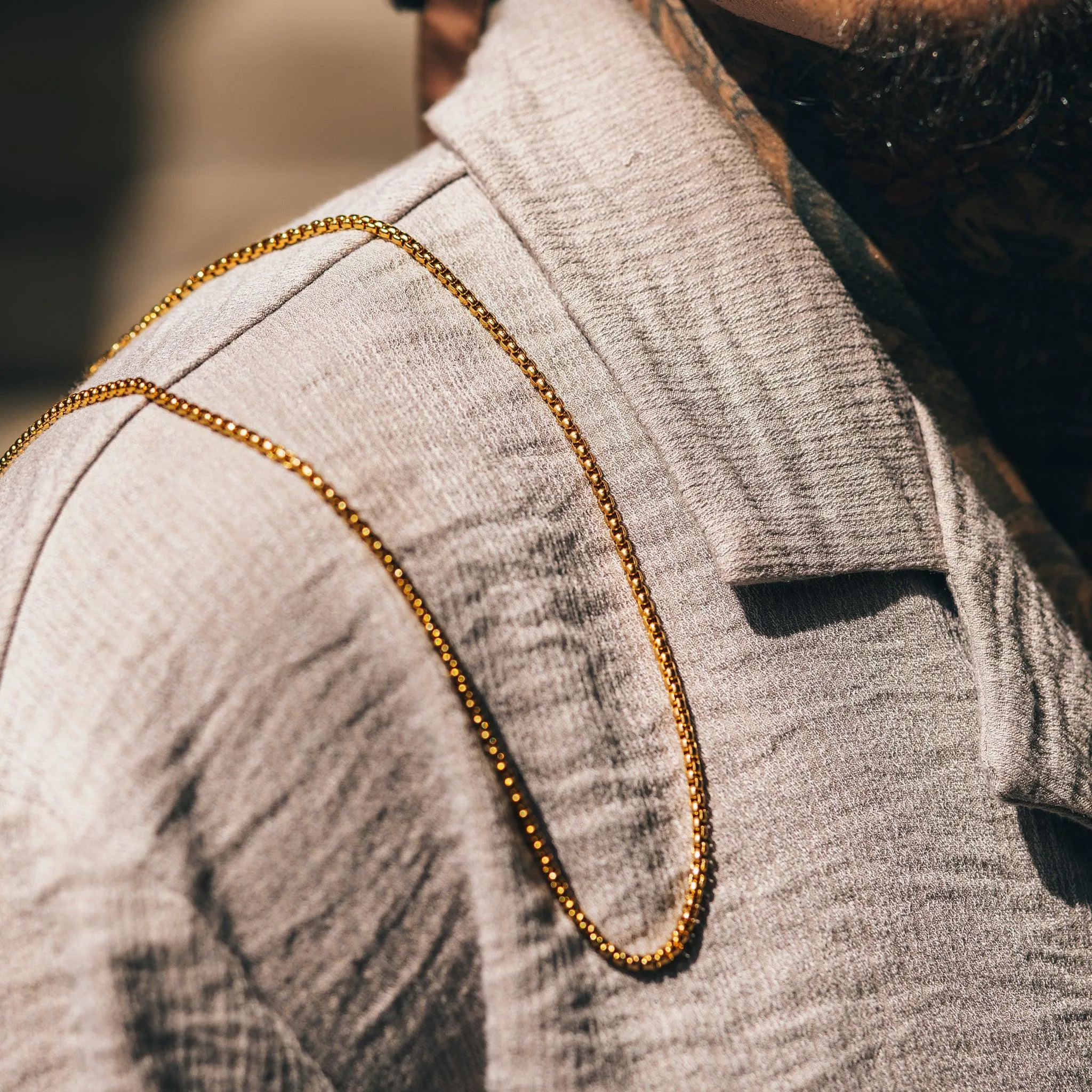 Venetian Box Chain Stack (3mm) - Gold