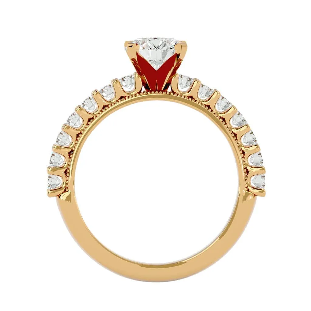 Vintage Engagement Ring Scalloped Prong Setting