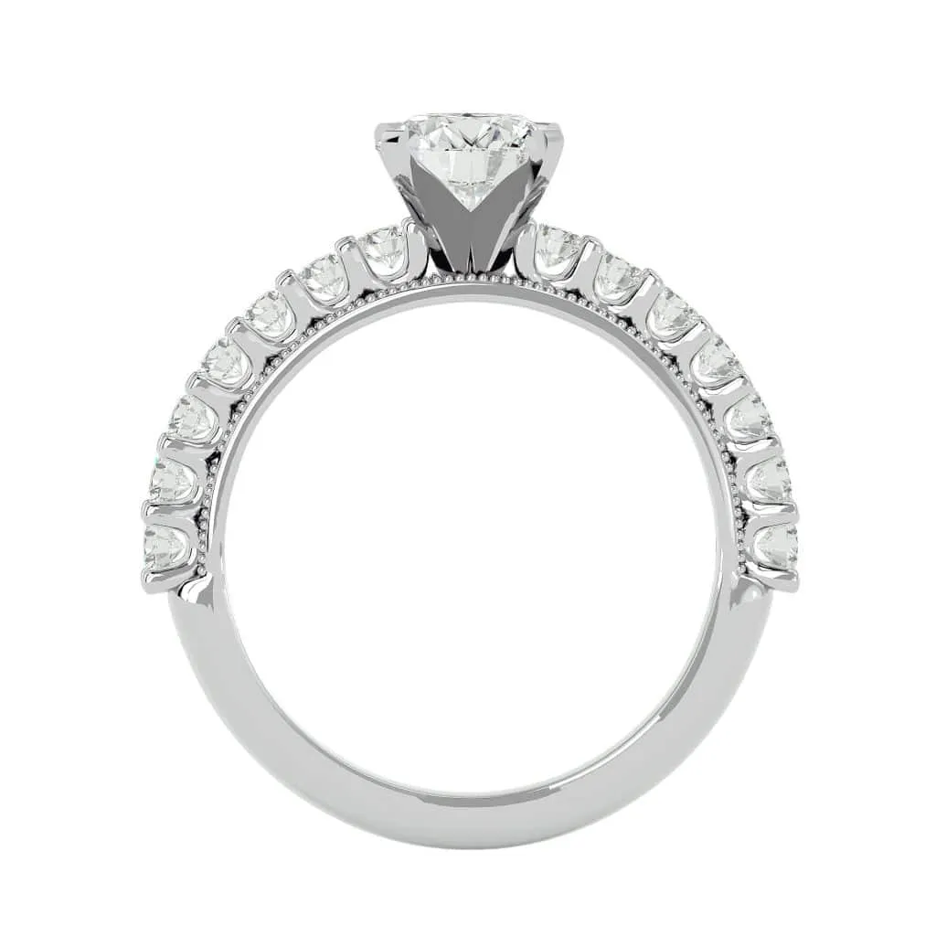 Vintage Engagement Ring Scalloped Prong Setting