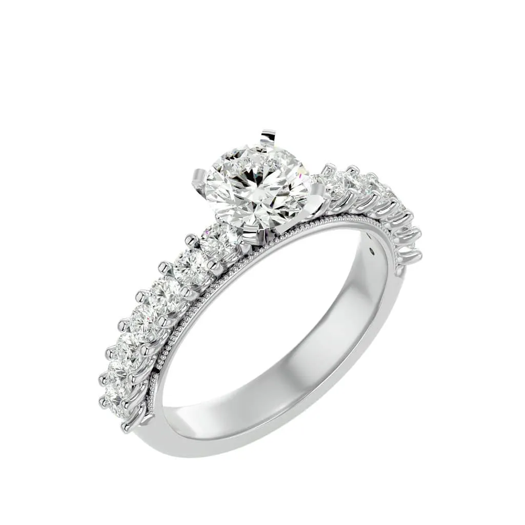 Vintage Engagement Ring Scalloped Prong Setting