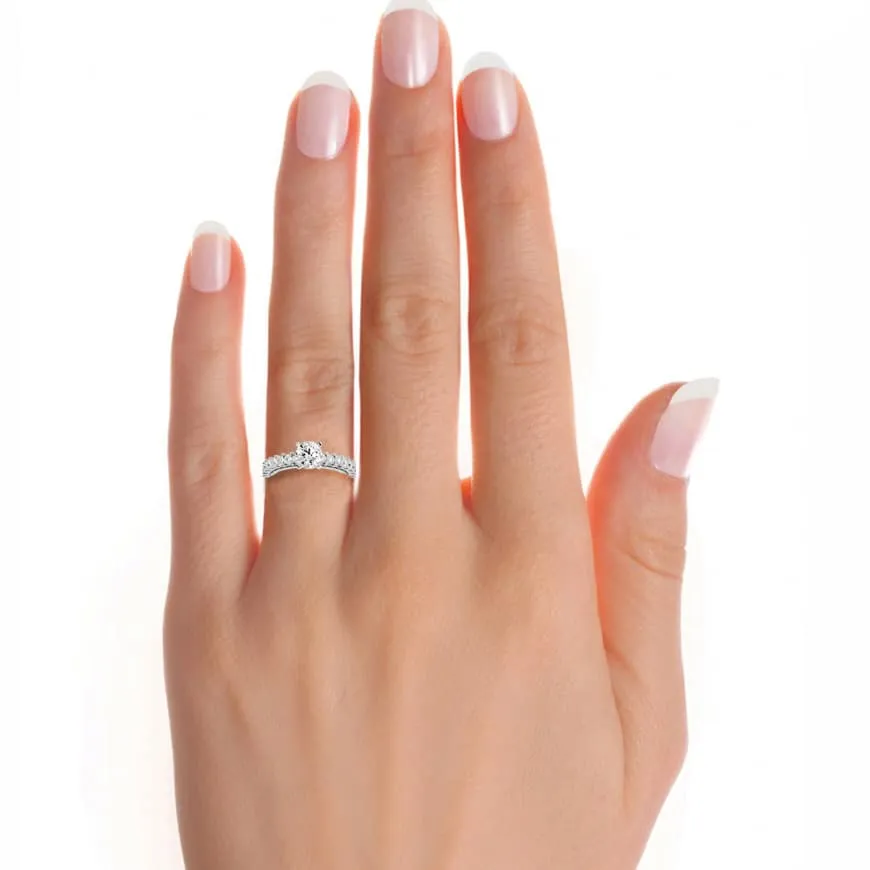 Vintage Engagement Ring Scalloped Prong Setting